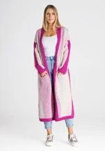 Figl Woman's Cardigan M985 Fuchsia/Pink/Light Grey