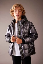 DEFACTO Boy's Water Repellent Hooded Fleece Lined Puffer Jacket