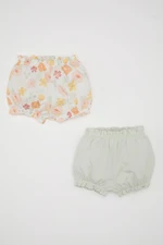 DEFACTO Baby Girl Floral Combed Cotton 2-Piece Shorts