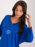 Cobalt Blue Oversize Cotton Blouse