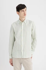 DEFACTO Regular Fit Striped Cotton Long Sleeve Shirt