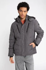 DEFACTO Thermal Insulated Detachable Hooded Fleece Lined Waterproof Puffer Jacket