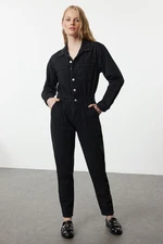 Trendyol Black Waist Detailed Denim Jumpsuit