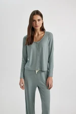 DEFACTO Fall In Love Regular Fit V-Neck Casual Long Sleeve Pajama Top