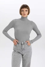 DEFACTO Fitted Turtleneck Rib Knit Sweater