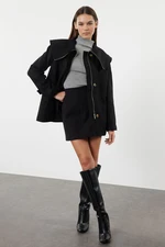 Trendyol Black Collar Detailed Regular Midi Coat