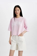 DEFACTO Oversize Fit Crew Neck Printed Short Sleeve T-Shirt