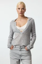 Trendyol Grey Soft Textured Loose Knit Sweater