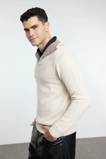 Trendyol Beige Casual Regular Half Turtleneck Plain Knitwear Sweater