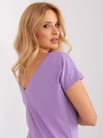 Lilac T-shirt with back neckline Fire BASIC FEEL GOOD