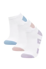 DEFACTO Woman's 3-Piece Cotton Booties Socks