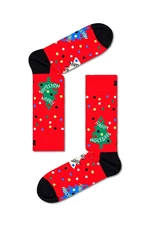Ponožky Happy Socks Happy Holidays Sock červená farba