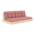 Różowa sztruksowa rozkładana sofa 196 cm Base – Karup Design