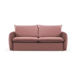 Różowa aksamitna rozkładana sofa 214 cm Vienna – Cosmopolitan Design