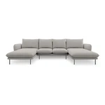 Jasnoszara sofa w kształcie litery U Cosmopolitan Design Vienna