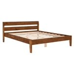 Ciemnobrązowe łóżko dwuosobowe z litego drewna świerkowego ze stelażem 140x200 cm Venus – Kalune Design