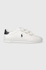 Kožené sneakers boty Polo Ralph Lauren Hrt Crt 3Str bílá barva, 809913461001