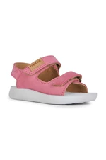 Dětské kožené sandály Geox SANDAL LIGHTFLOPPY oranžová barva