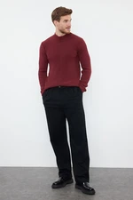 Trendyol Claret Red Fitted Slim Fit Half Turtleneck Ribbed Knitwear Sweater