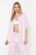 Trendyol Pink Oversize 100% Tencel™ Denim Shirt