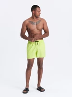 Ombre Neon men's swim shorts with magic print effect - lime green