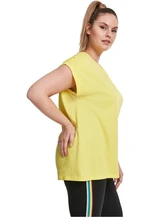 Women's T-shirt with extended shoulder bright yellow