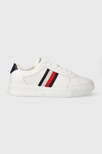 Kožené sneakers boty Tommy Hilfiger SUPERCUP LTH STRIPES ESS bílá barva, FM0FM04895