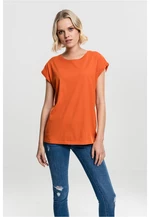 Dámske tričko s predĺženým ramenom v hrdzavej oranžovej farbe