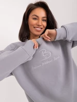 Gray women's oversize hooded sweatshirt