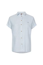 Tommy Hilfiger Košeľa - LINEN RELAXED SHIRT SS modrá