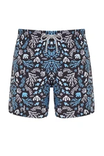 Trendyol Black Standard Size Coral Patterned Swim Shorts