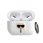 Silikonové pouzdro Karl Lagerfeld Karl Head KLACAPSILGLWH pro Airpods Pro, bílá