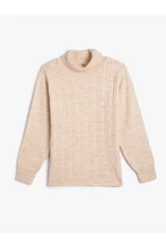 Koton Turtleneck Sweater with Knitted Hair and Long Sleeves. Soft Textured.