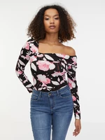 Pink and black women's floral top ORSAY