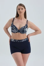 Dagi Navy Blue Corset Bikini Top With Underwire.