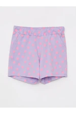 LC Waikiki Girls' Shorts with an Elastic Printed Waist