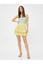 Koton Layered Floral Mini Skirt