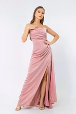 Lafaba Women's Powder One-Shoulder Satin Evening Dress & Prom Dress