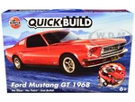 Skill 1 Model Kit 1968 Ford Mustang GT Red Snap Together Painted Plastic Model Car Kit by Airfix Quickbuild