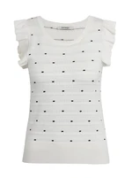 Orsay White Women's Polka Dot Sweater T-Shirt - Women