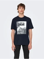 Dark blue men's T-shirt ONLY & SONS Oren - Men