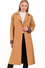 Z6635 DEWBERRY EXTRA COATED WATER-REPELLENT WOMEN'S TRENCH COAT-BEIGE