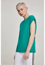 Women's T-shirt with an extended shoulder, fresh green