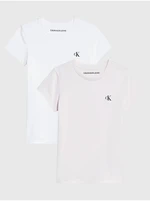 Set of two girls' T-shirts in pink and white Calvin Klein Jea - Girls