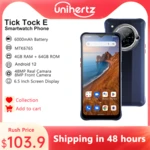 Unihertz Tick Tock E Octa Core Android Smartphone 6000mAh 6.5" Screen 4GB 64GB Mobile Phone 48MP Unlock Fast Charging Phone