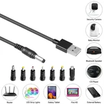 DC Plug 8-in-1 Charging Cable New Multifunctional 5V DC Charging Power 5.5*2.1mm Power Adapter Laptops