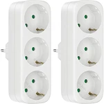 2 Pack Multi Socket Without Cable 250V/16A Socket Adapter, Portable Sockets EU Plug