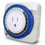 2X 24 Hour Timer Socket Mechanical Program Timer Switch Socket 230V Wall Outlet Protector Energy Saveing(US Plug)