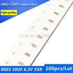 100pcs 0603 10UF 6.3V X5R 20% SMD Chip Capacitor