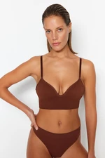 Trendyol Brown Seamless/Seamless Strap Coated Bralette Knitted Bra